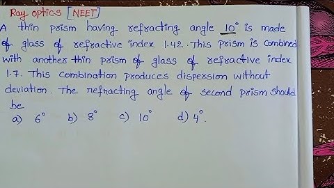 A thin prism having refracting angle 10° is made of glass of refractive index 1.42.The prism is