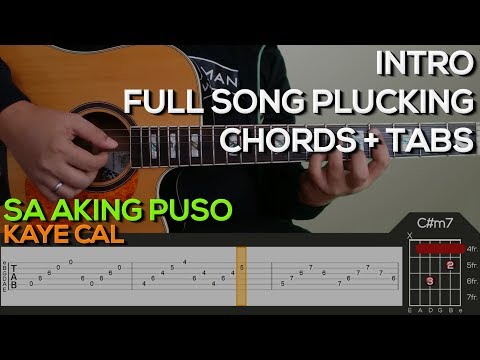 Kaye Cal - Sa Aking Puso Guitar Tutorial [INTRO, FULL SONG PLUCKING AND CHORDS + TABS]