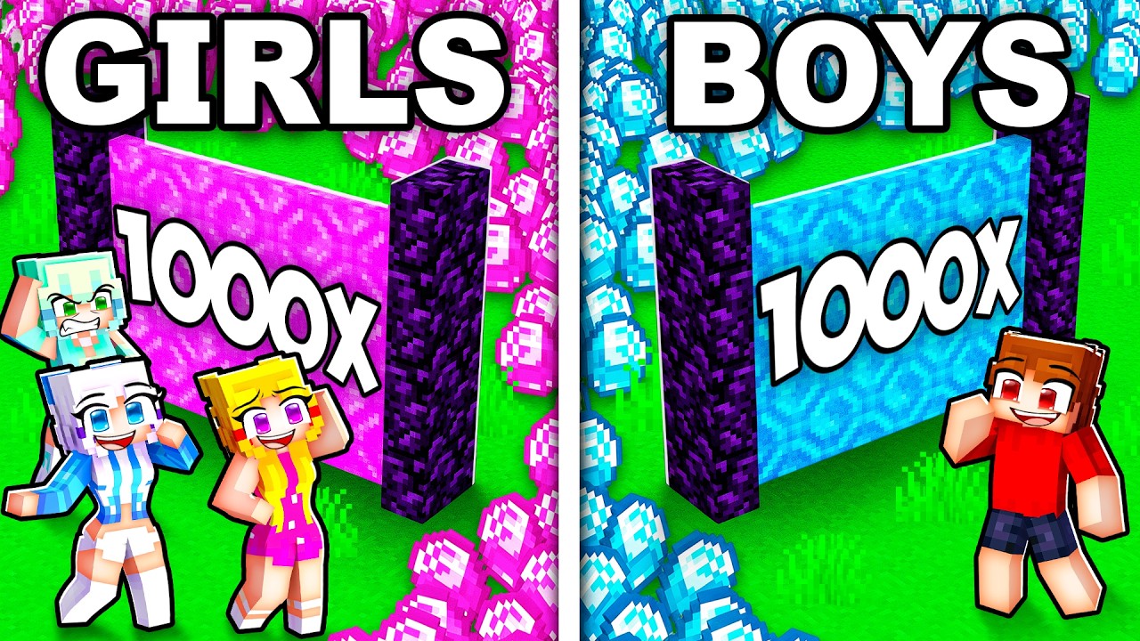 BOYS vs GIRLS Multiplicator in Minecraft...