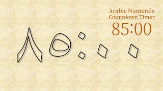 85 Minute Timer - Arabic Numerals Countdown ٨٥ Minutes