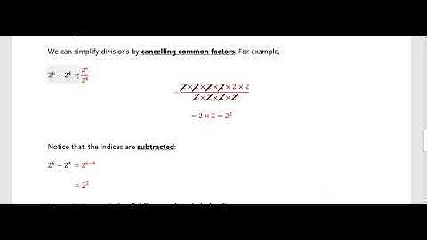 Year 9   Multiplication & Division of Numbers in Index Form