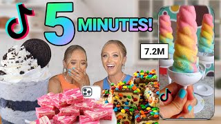 Trying EASY 5 MINUTE TIKTOK DESSERT RECIPES!!!