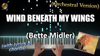 Wind Beneath my wings - Bette Midler (Piano Cover Tutorial Lyrics Chords) #VIDEOKEYS
