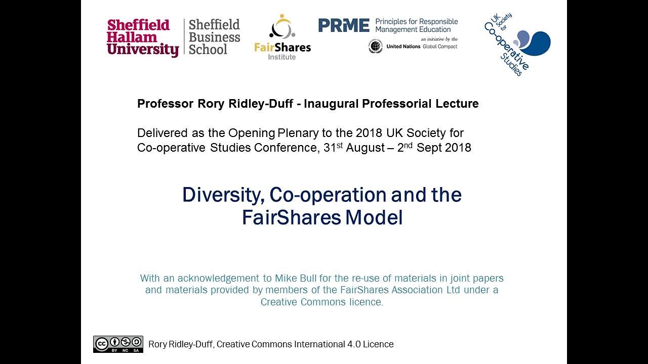 Rory Ridley-Duff - Diversity, Co-operation and the FairShares Model