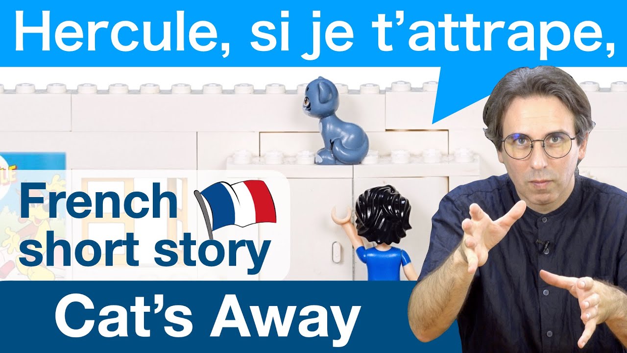 Short story in French with subtitles Cat's Away casual conversation