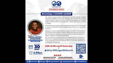 SPE Lagos Webinar Becoming a Change Leader Recording