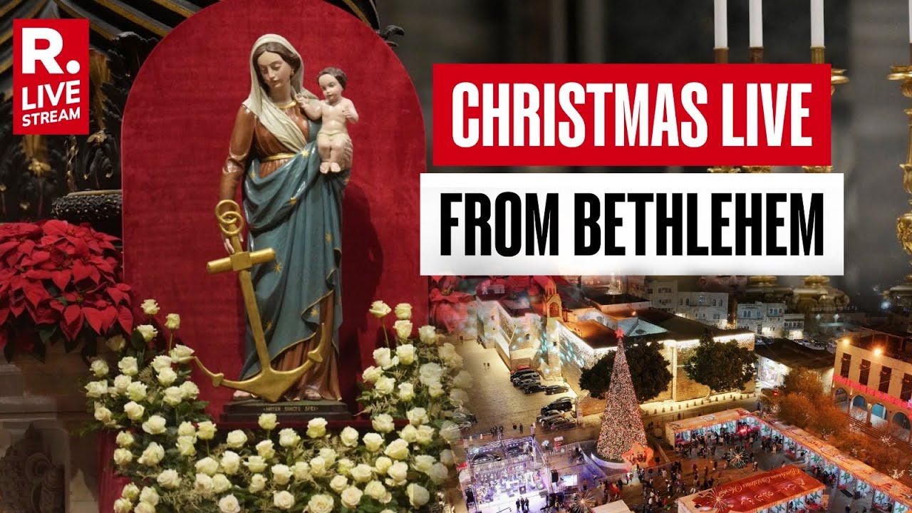 CHRISTMAS LIVE from Bethlehem Overlooking Manger Square, The Birthplace ...