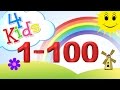 Zahlen lernen für Kinder von eins bis einhundert! Zählen von 1-100 (deutsch)