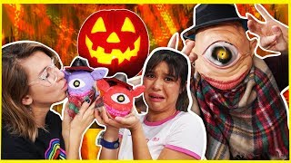 Guess the HALLOWEEN Candy! Blindfolded Taste Test Challenge with a MONSTER?!