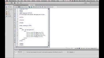 How To Create A Simple Horizontal Navigation Menu In Dreamweaver CS6
