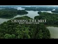 Chasing the mist  aerials of weather phenomenon on west point lake after rain is mystical