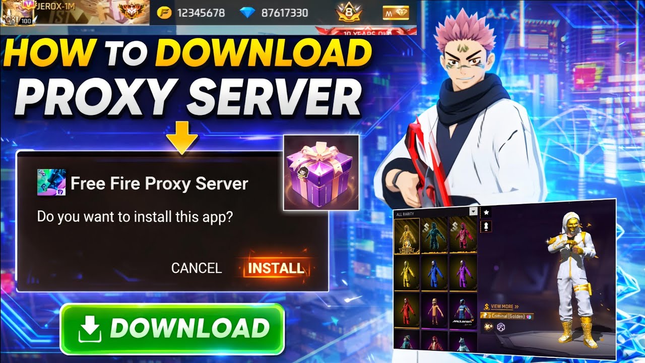 How To Download Proxy Server 🥳| Free Fire Proxy Server 🔥| Gift Send Proxy Server Kaise Download Kare
