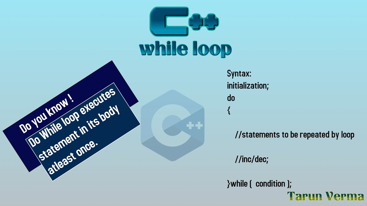 do while loop in c++ - YouTube