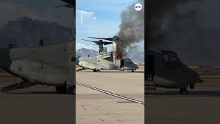 A fire broke out on a US Marine Corps aircraft at Mesa Gateway Airport