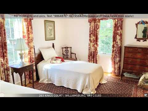 263 Kings Court, Williamsburg, VA home video tour