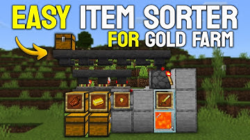 Best Automatic Item Sorter for Gold Farm in Minecraft Bedrock 1.21! (Fully Auto & Easy)