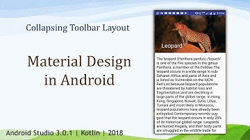 Collapsing Toolbar Layout | Material Design | Android Studio 3.0.1 | Kotlin | 2018