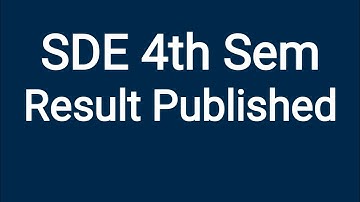 4th Sem SDE Result Published