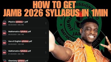 How to get JAMB 2026 Syllabus in 1min