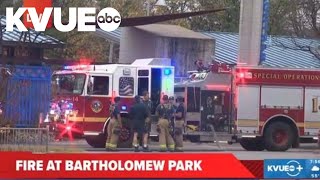 Investigation underway after building catches fire at East Austin park