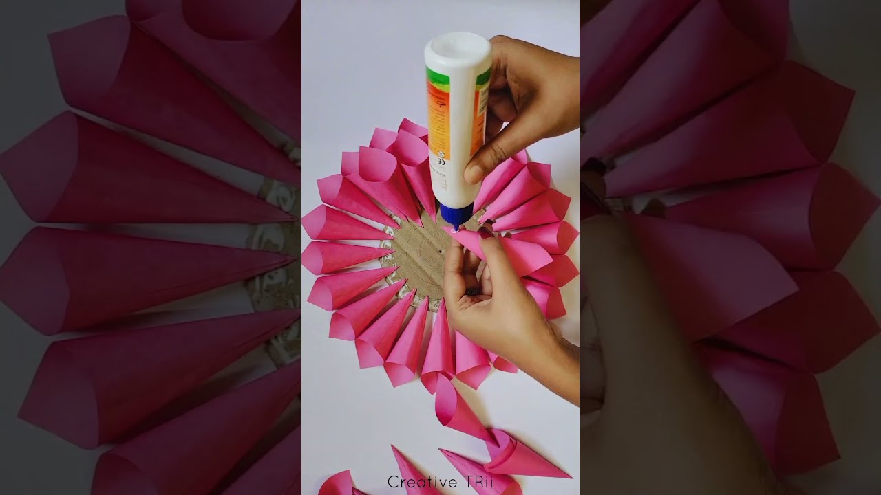 beautiful paper flower wall hanging😍#diy #craft #youtubeshorts #viral #shorts #trending #ashortaday