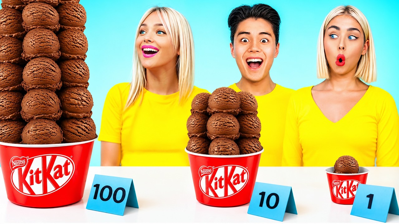 100 Layers of Food Challenge | Crazy Last to Stop Eating Battle by