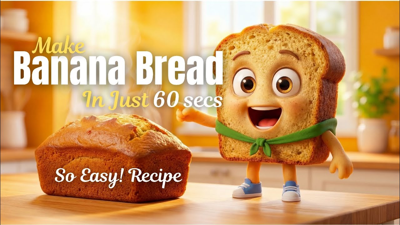 This Cute Banana Bread Explains the Recipe in 60 seconds 