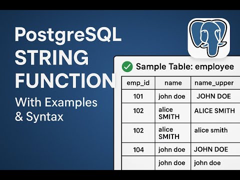 PostgreSQL String Functions Explained | COALESCE, CONCAT, REPLACE, STRING_AGG & More