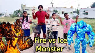 Ice 🧊 vs Fire 🔥 Monster | comedy video | funny Animation video | Prabhu Sarala lifestyle