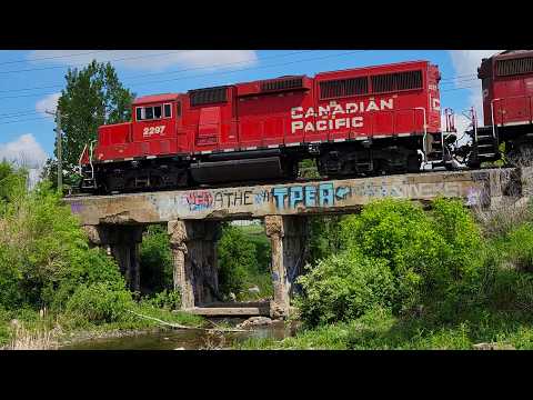CP Train Crossing Omands Creek on La Riviere Subdivision