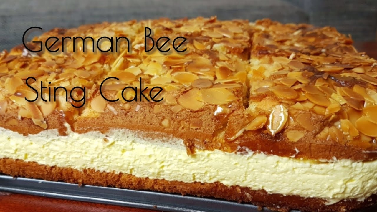 Almond Cake with Vanilla Cream Layer | Bee Sting Cake | Bienenstich