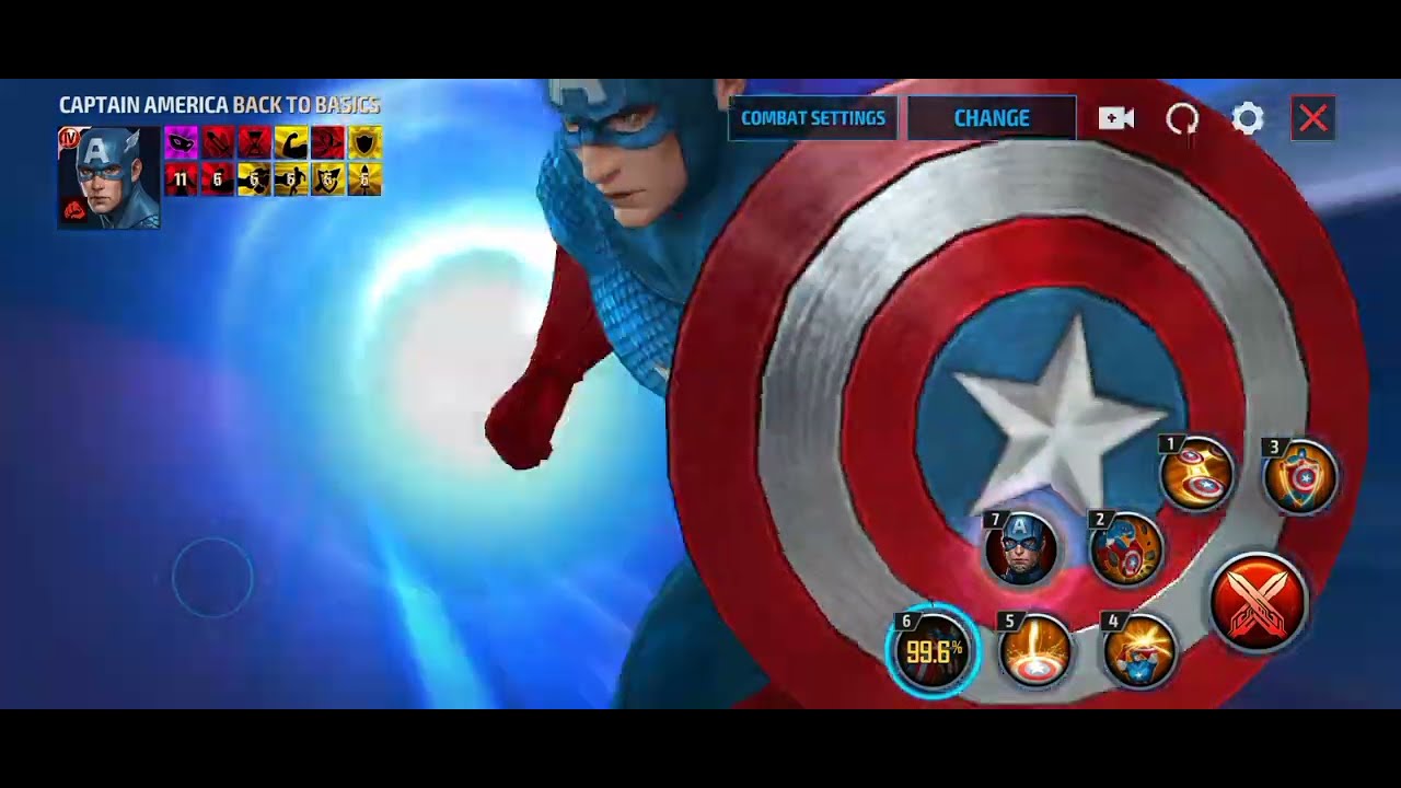 Captain America in Back To Basics suit skills preview | Marvel Future Fight