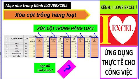 XÓA CỘT TRỐNG HÀNG LOẠT - (MẸO NHỎ EXCEL - ILOVEEXCEL!)