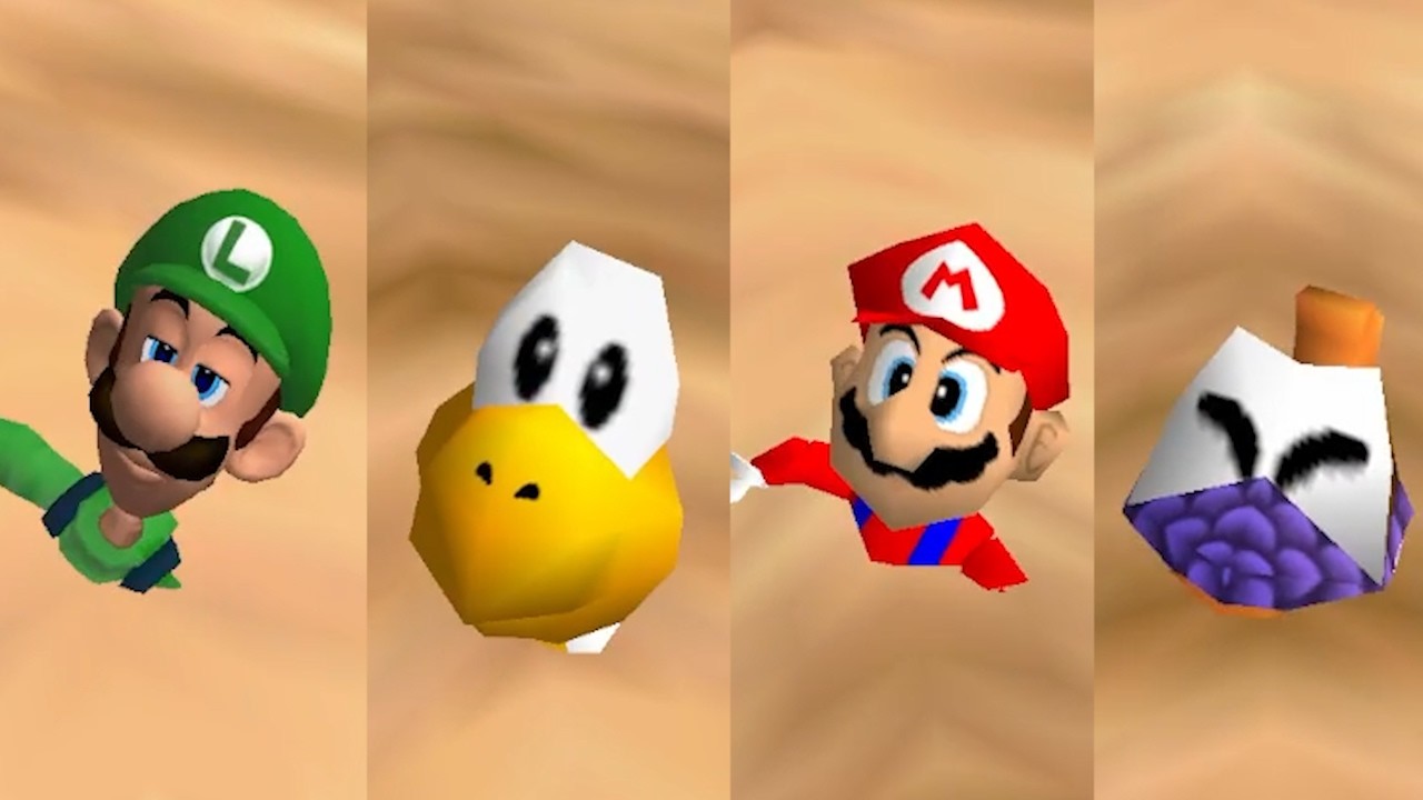 90 Characters falling in the Sand in Super Mario