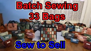 Sew to sell Batch sewing 33 bags with minimal wastage boxed bags & pouches to sell using free fabric screenshot 5