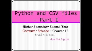 Python Programming - Python and CSV files