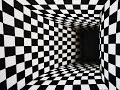 How to draw - chess pattern turning tunnel 3d illusion - one point perspective