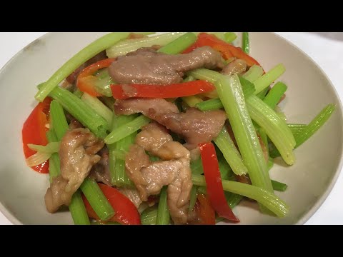 Stir Fry Chinese Celery with Pork👩🏼‍🍳