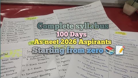 Complete syllabus in 100 days📚| study planner neet 2026|neet aspirants vlog  #neetaspirent