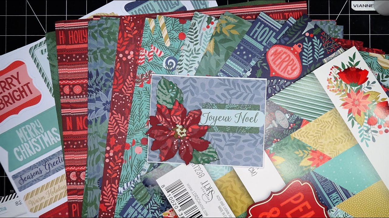 LDRS Creative "Peace & Joy" 12x12 Paper Pack with Die Cut Toppers Review & Christmas Card Tutorial!