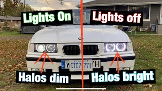 How to wire depo p36 haloes to dim automatically￼ when you turn your lights on.