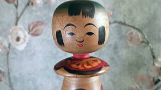 Japanese Antique Nemariko Kokeshi Doll By Shoshichi Sugawara  Traditional Togatta Kokeshi Ejiko