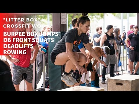 "Litter Box" CrossFit WOD | Burpee Box Jumps + DB Front Squats + Deadlifts