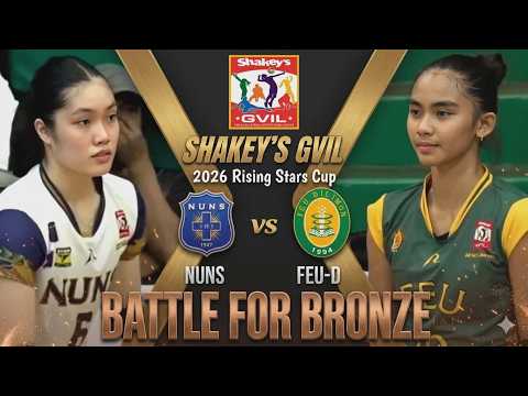 BATTLE for BRONZE  FULL 3rd SET - NUNS vs FEU-D  | Shakey's GVIL Rising Stars Cup 2026