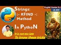 LN49 Strings 'RFIND' Method In Python3.x Version | rfind in Strings | #codinglife #python #strings