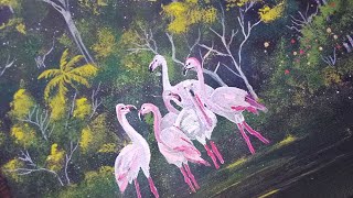 Flamingo Family In The Jungle / Acrylic Painting techniques / Acrylic Painting