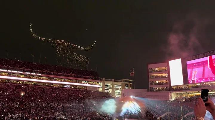 Texas Longhorns vs A&M Aggies Drone Show and Touchdown