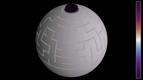 Using waves to "solve" a maze on a sphere