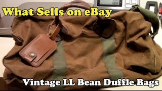 What Sells On eBay: Vintage LL Bean Duffle Bag, Elsa Williams Paul Revere Footstool, Gerber
