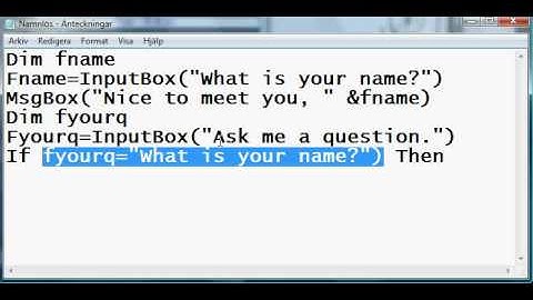 Visual basic Script tutorial - A chatbot that you can ask questions yourself